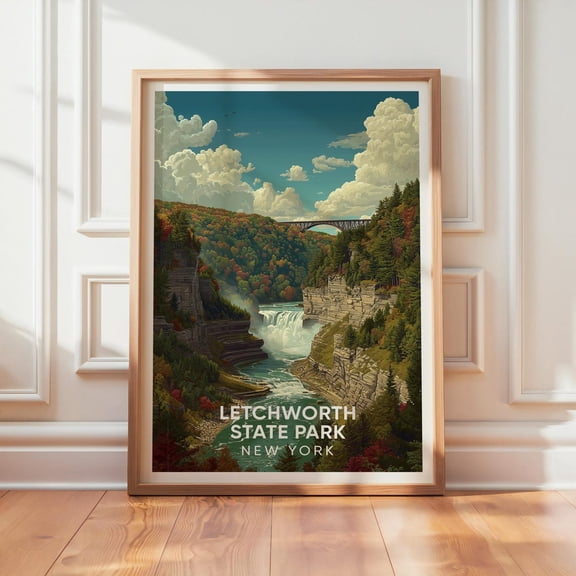 Letchworth State Park Travel City Map Poster