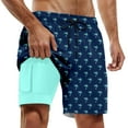 thumbnail image 1 of Letdown 9 Inch Men's Swim Trunks with Mesh Lining, Pockets, Drawstring Closure, Hawaii Print, Breathable Baggy Beach Bottom, 1 of 3