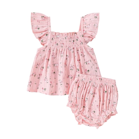 Letdown Baby Girl Summer Clothes Cute Ruffle Sleeveless Tops Dress Shorts Outfits Set Toddler Shirt Bloomers Princess 2 Pieces Outfit