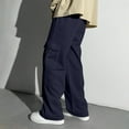 thumbnail image 1 of Letdown Boys Baggy Wide Leg Sweatpants Straight Leg Open Bottom Sweatpants with Multic Pockets Teens Loose Fit Elastic Waist Trousers, 1 of 8