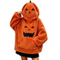 thumbnail image 1 of Letdown Boys Girls Halloween Pumpkin Hoodie Oversized Full Zip Sweatshirt with Pocket Cute Cosplay for Trick or Treat, Ideal Halloween Gifts for Kids, Size 4-10 Years, 1 of 5