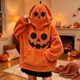 thumbnail image 1 of Letdown Boys Girls Halloween Pumpkin Hoodie Oversized Full Zip Sweatshirt with Pocket Cute Cosplay for Trick or Treat, Ideal Halloween Gifts for Kids, Size 4-10 Years, 1 of 5