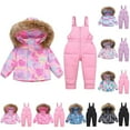 thumbnail image 1 of Letdown Boys' Girls' Toddler Heavyweight 2-Piece Skisuit Snowsuit, Baby Snowsuit, Snowsuit Toddler Girl Boy Snowsuit, Kids Winter Coat Snow Pant (#03-Pink2,2-3 Years), 1 of 10