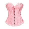 thumbnail image 1 of Letdown Corset Tops for Women, Bustier Shapewear Lingerie, Lace Waist Push Up Bodysuits (Pink,M), 1 of 3