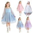 thumbnail image 1 of Letdown Girls Dresses Contrast Mesh Lantern Long Sleeve Twirl High Low Birthday Party Formal Princess Dress, 1 of 9
