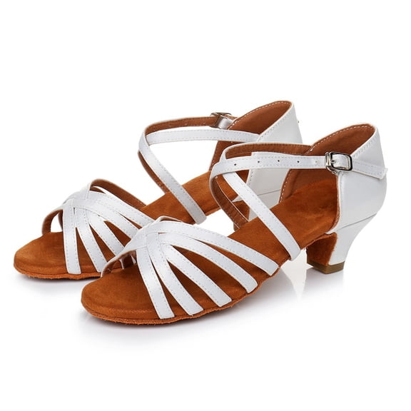 Letdown Girls Kids Latin Dance Shoes Soft Sole Non- Low Heel Ballroom Salsa Practice Latin Dance Sandals for Ages 3-10 Years,Lightweight Soft Soled,Durable,Birthday Gifts for Girls
