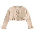thumbnail image 1 of Letdown Girls Open Front Bolero Shrug Kids Long Sleeve Cropped Elegant Cardigan Knit Sweater Soft Comfy Lightweight Layering Spring Fall Outerwear, 1 of 7