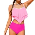 thumbnail image 1 of Letdown Girls Swimsuit 2 Piece Bikini Set Tiered Ruffled Bathing Suit Two Piece Girls' Swimwear with Adjustable Straps Summer Beach, 1 of 7