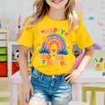 thumbnail image 1 of Letdown Happy 100 Days of School T-Shirt Kids Short Sleeve Tops Cute Graphic Tee for Toddler Boys Girls (Yellow,8-9 Years), 1 of 4