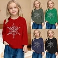 thumbnail image 1 of Letdown Kids Christmas Shirt Boys Girls Merry Christmas Tshirt Xmas Snowflake Long Sleeve Tops (Red,2-3 Years), 1 of 5