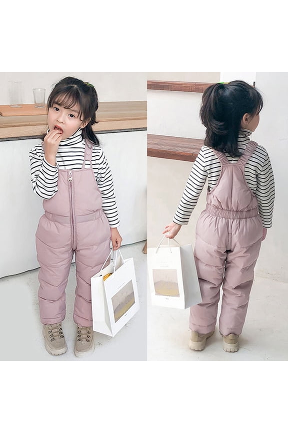 Kids Snow Pants Boys Girls Waterproof Ski Bib Insulated Warm Snowboard Snowpants Winter Warm Adjustable Overalls (Pink,6-12 Months)