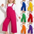 thumbnail image 1 of Letdown Kids Straight Leg Baggy Bib Overalls Adjustable Strap Summer Casual Loose Fit Jumpsuits Preppy Clothes Long Rompers with Pockets, 1 of 5