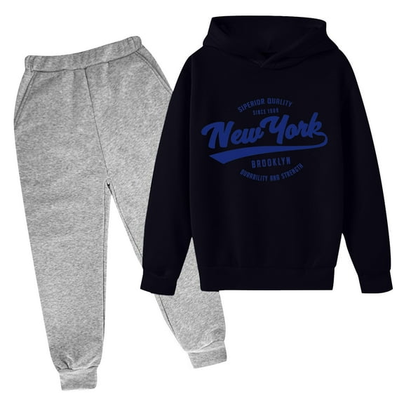 Letdown Light Gray Boys Girls Athletic Sweatsuits Jogger Set 2-Piece Long Sleeve Drop Shoulder Sweatshirt and Sweatpants Set with Pockets Sweatsuit Fall Winter Outfit 05-Light Gray,9-10 Years