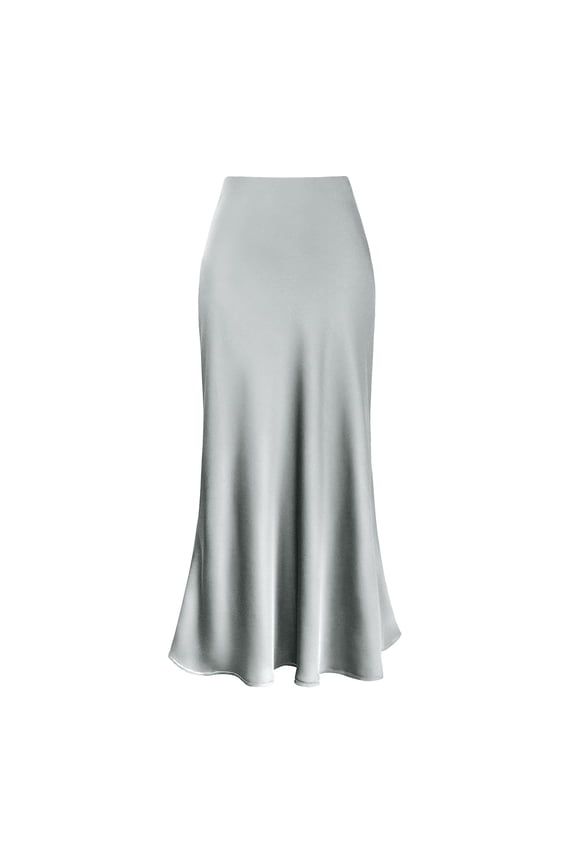 Long Satin Skirt Womens Casual Silk Elegant High Waist Party Wedding Flowy A-Line Midi Skirts 2026 Spring Summer