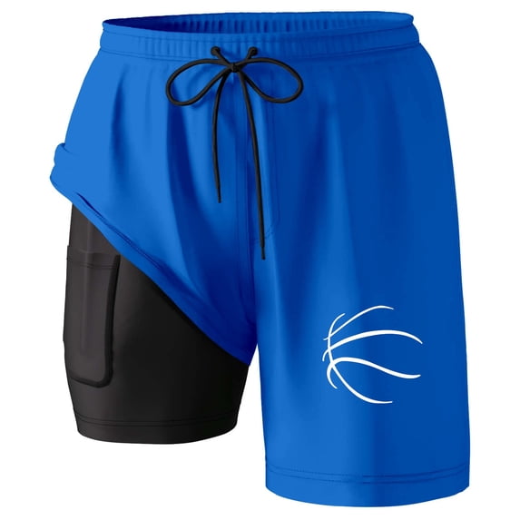 Letdown Men Basketball Swim Trunks with Compression 9 Inches Breathable Liner Elastic Bottom Pockets for Board Beach Gym Running