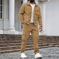 thumbnail image 1 of Letdown Men's 2 Piece Casual Outfits Sweatsuit Jogging Suits Full Zip Jacket Pants Outfits Workout Sports Set Sportswear (Khaki, XXL), 1 of 3