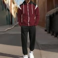 thumbnail image 1 of Letdown Men's 2 Pieces Outfits Athletic Full Zip Tracksuit Jacquard Jogging Set Jackets And Pants Outfit Jogging Tracksuit Mens (Brick Red, XL), 1 of 3