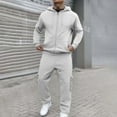 thumbnail image 1 of Letdown Men's 2 Pieces Tracksuits Casual Athletic Sweatsuit Full Zip Pullover Long Sleeve Running Sport Outfits Jogger Outfits (White, XS), 1 of 8