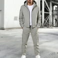 thumbnail image 1 of Letdown Men's Casual Active Tracksuits 2 Piece Full Zip Athletic Jogging Suit Sets Sport Sweat Suit Workout Sports Set Sportswear (Grey, L), 1 of 5