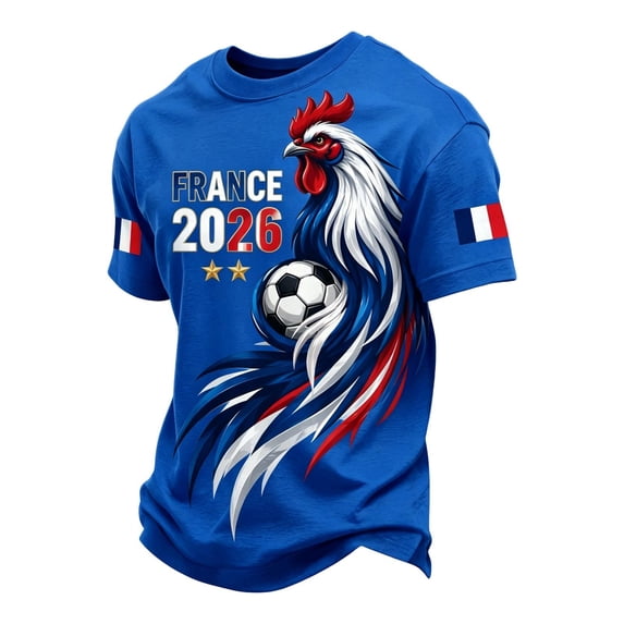 Letdown Men's Football Shirts France Crewneck Short Sleeve Fashion Tee Contemporary French Top Casual Summer Tee Tops