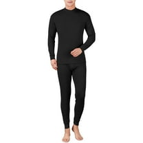 Letdown Men's Thermal Underwear 2 Pieces Sets Lightweight Baselayer Sets | Form Fitting | 4-Way Stretch | Thermal Cold Weather Base Layer Set for Men (b-Black, L)