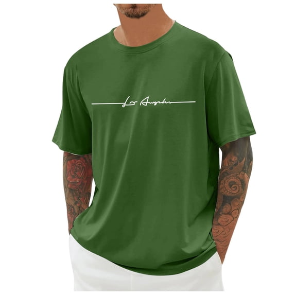 Letdown Men's Lightweight Oversized Graphic Tee, Drop Shoulder Short Sleeve T-Shirt, Casual Streetwear Round Neck Top (Green,XXXXXXL)