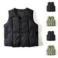 thumbnail image 1 of Letdown Men's Puffer Vest Outerwear Sleeveless Solid Button Jacket Winter Warm Lightweight Pockets Wind_proof (Black, L), 1 of 5