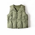 thumbnail image 1 of Letdown Men's Puffer Vest Outerwear Sleeveless Solid Button Jacket Winter Warm Lightweight Pockets Wind_proof (Green, M), 1 of 5
