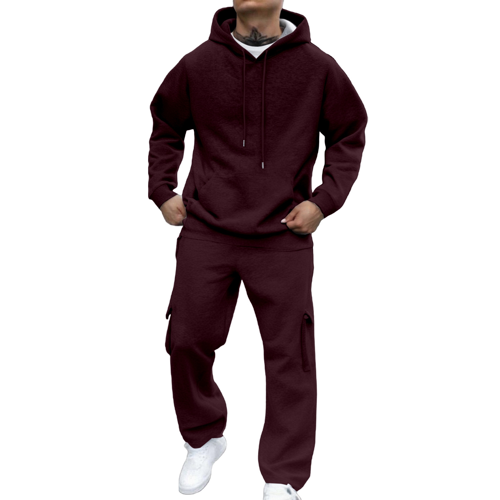 Letdown Men's 2 Piece Outfits Crew Neck Pullover Hoodie Sweatshirt