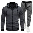 thumbnail image 1 of Letdown Menâs Tracksuit Jogging Sweat Suits - Zip Up Pullover Neck Long Sleeve Jackets And Elastic Bottom Pants Performance Athletic Casual Workout (2-Grey, XXL), 1 of 3