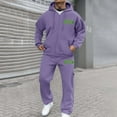 thumbnail image 1 of Letdown Men's Tracksuits Casual Sweatsuit 2 Piece Long Sleeve Track suits Athletic Full Zip Active Sports Sets Casual Athletic Jogging Warm Up Sets (Purple, XS), 1 of 8