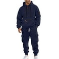 thumbnail image 1 of Letdown Men's Tracksuits Sweatsuits for Men Track Suits 2 Piece Set Long Sleeve Causal Full Zip Running Sports Athletic Jogging Fall Winter Tracksuit (Navy, L), 1 of 8