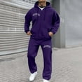 thumbnail image 1 of Letdown Men's Tracksuits Sweatsuits for Men Track Suits 2 Piece Set Long Sleeve Full-zip Sweatsuit Active Jackets and Pants Jogging Tracksuit Mens (Dark Purple, XS), 1 of 3