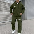 thumbnail image 1 of Letdown Men's Tracksuits Sweatsuits for Men Track Suits 2 Piece Set Plain Casual Zip up Full Sleeve Jogging Outfit For Men Jogging Tracksuit Mens (Army Green, L), 1 of 3