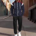 thumbnail image 1 of Men's Tracksuits Sweatsuits for Men Track Suits 2 Piece Set Long Sleeve Sweatsuit Set Full Zip Running Jacket and Pants Jogging Tracksuit Mens (Navy, M), 1 of 3