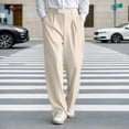 thumbnail image 1 of Letdown Mens Baggy Dress Pants Casual Pleated Wide Leg Slacks Relaxed Fit Fashion Vintage Work Office Trousers with Pockets (Beige, S), 1 of 4