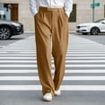 thumbnail image 1 of Letdown Mens Baggy Dress Pants Casual Pleated Wide Leg Slacks Relaxed Fit Fashion Vintage Work Office Trousers with Pockets (Beige, XXL), 1 of 8