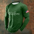 thumbnail image 1 of Letdown Mens Christmas Shirt Long Sleeve Letter Print T-Shirt Fashion Casual Pullover Shirts Soft Stretch Tees Tops (Dark Green, XXL), 1 of 5