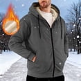 thumbnail image 1 of Letdown Mens Lined Hoodie Sherpa Fuzzy Casual Full Zip Up Long Sleeve Jacket Winter Warm Cozy Thermal Solid Sweatshirts Coats (GY2,XXL), 1 of 7