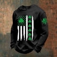 thumbnail image 1 of Letdown Mens Long Sleeve St Patricks Day T Shirts Crew Neck Waffle Knit Lightweight Pullover Tee (Black,L), 1 of 3