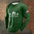 thumbnail image 1 of Letdown Mens Plus Size Christmas Shirts Funny Merry Christmas Letter Long Sleeve T Shirts Casual Lightweight Fashion Pullover Tee Shirt (Dark Green, XXL), 1 of 5