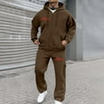 thumbnail image 1 of Letdown Mens Sweat Suits Set Tracksuit 2 Piece Outfits Long Sleeve Track suits Athletic Full Zip Active Sports Sets Workout Sports Set Sportswear (Brown, XL), 1 of 3