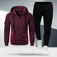 thumbnail image 1 of Letdown Mens Sweatsuit 2 Piece Set 1/4 Zipper Up Hoodies And Sweatpants Sets 2025 2026 Casual Jogging Gym Sweat Suits Athletic Tracksuit Outfits (-3, L), 1 of 3