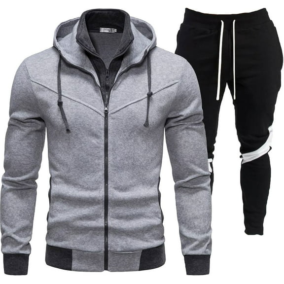 Letdown Mens Sweatsuit 2 Piece Set Jackets And Sweatpants Sets 2025 Casual Jogging Gym Sweat Suits Athletic Tracksuit Outfits (1-Light Gray, S)