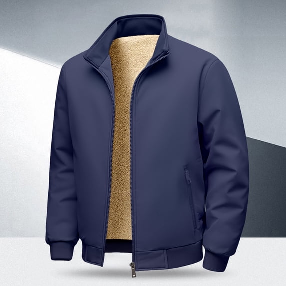 Letdown Plus Size Menâs Bomber Jackets Fall Winter Warm_Windbreakers Zip Up Lined Casual Heavyweight Jacket Padded Coats with Pocket