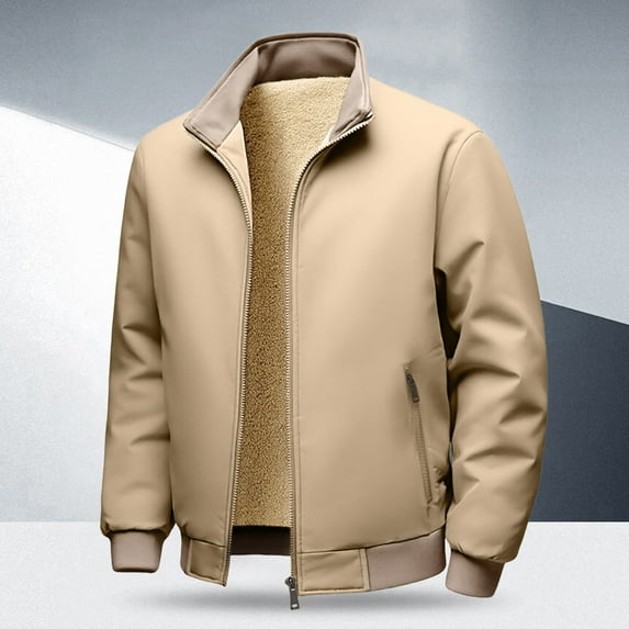Letdown Plus Size Menâs Bomber Jackets Fall Winter Warm_Windbreakers Zip Up Lined Casual Heavyweight Jacket Padded Coats with Pocket
