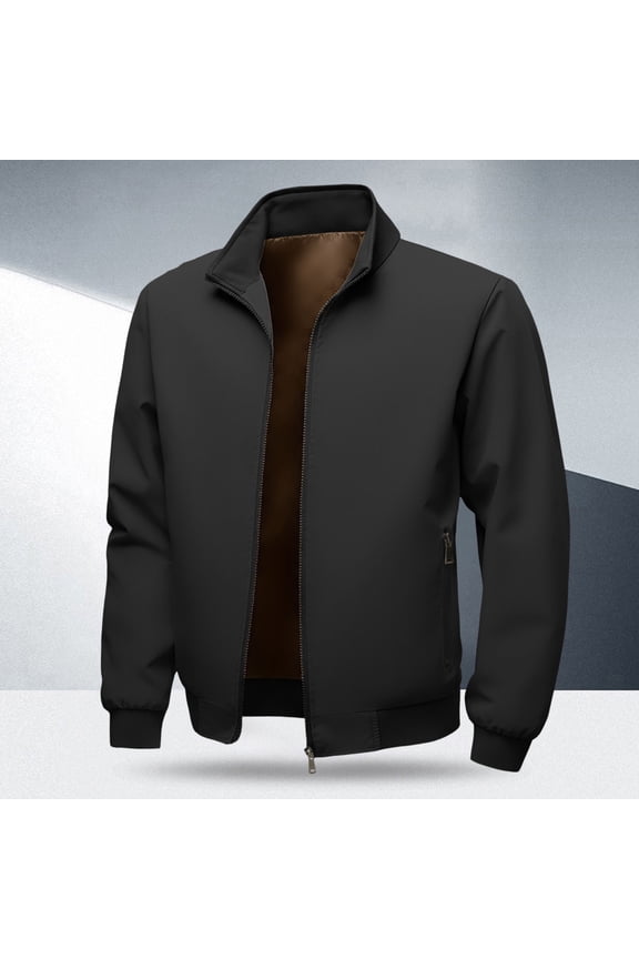 Plus Size Mens Bomber Jacket - Lightweight Wind Resistant Zip Up Insulated Windbreaker_ Lined Jackets for Golf Hike Casual Wear