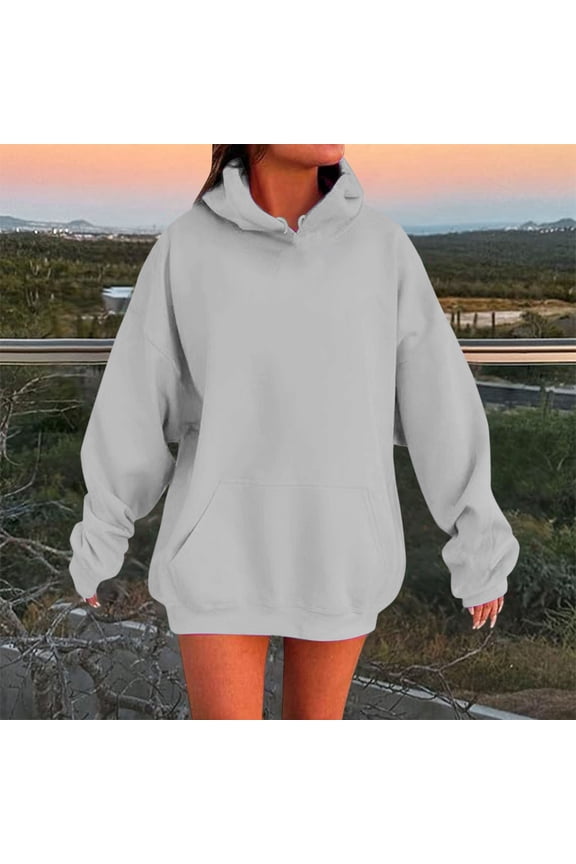 Plus Size Pullover Hoodies for Women Y2k Cute Oversized Sweatshirts Tops Fall Fashion 2025 2026 Outfits Clothing (Silver, S)