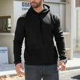thumbnail image 1 of Letdown Solid Pullover Hoodie Men Lined Hoodies Sweatshirt for Teenagers and Adults Long Sleeve Pullover Tops Lightweight Gym Casual (Black, XXL), 1 of 9