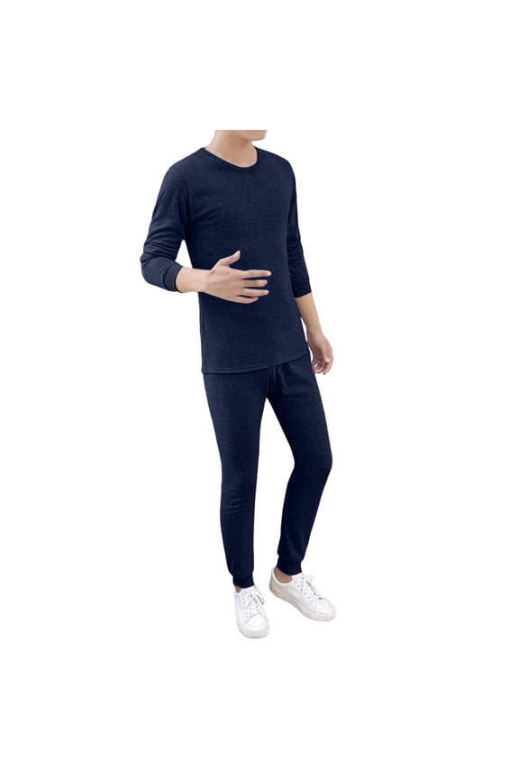 Thermal Underwear for Men Long Johns Lightweight Baselayer Sets | Form Fitting | 4-Way Stretch | Thermal Cold Weather Base Layer Set for Men (Navy, XXL)